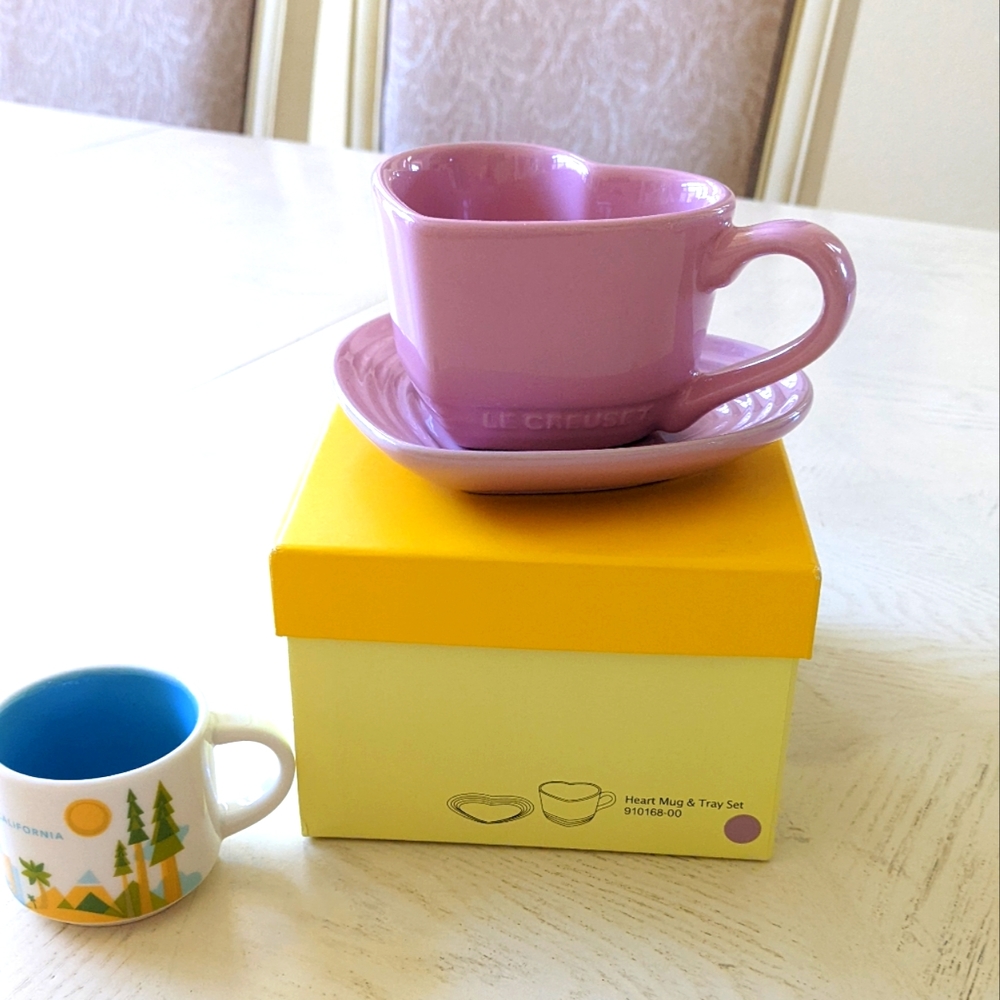 Le Creuset heart mug and Tray set
